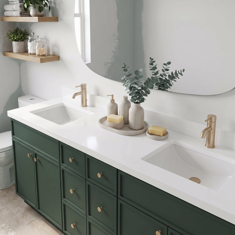 Forest Green Slim Shaker Vanity — Oakline Cabinets