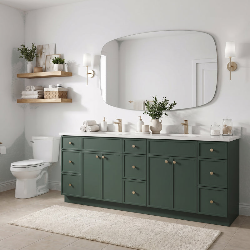 Forest Green Slim Shaker Vanity — Oakline Cabinets