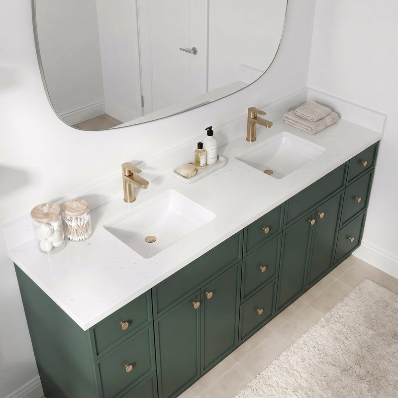 Forest Green Slim Shaker Vanity — Oakline Cabinets