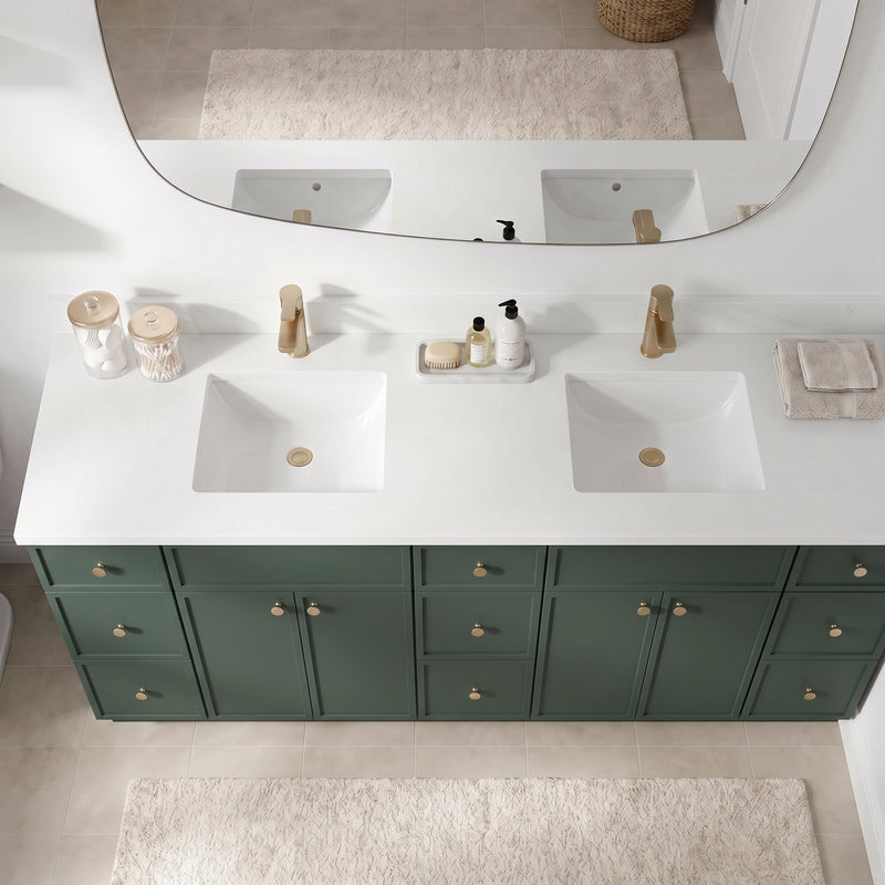 Forest Green Slim Shaker Vanity — Oakline Cabinets