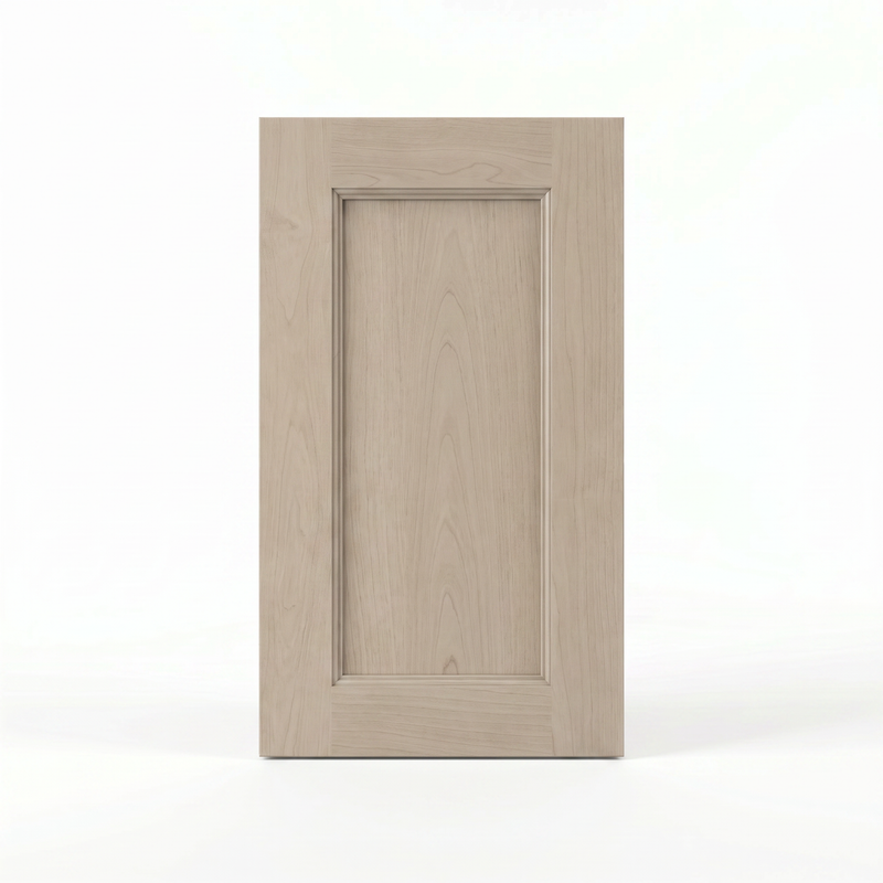 Sundale door finish sample — washed natural greige wood