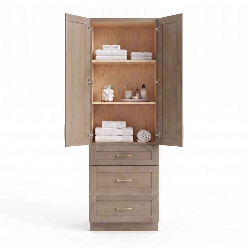 Willowdale Linen Tower Cabinet open doors